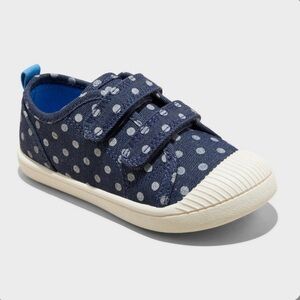 Cat and Jack Toddler “Parker” Navy Blue and Polka Dot Sneakers Size 11 NWT